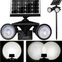 Always on Solar Spotlight Dusk to Dawn, Ultra Bright Patio Wall Light, 5000mAh Solar Focus Lights Outdoor, 210 Adjustable Solar Security Spot Lights Wall Mount&Stake Stand Waterproof, 1-Pack