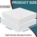 Frienda 2 Pack 4" x 24" x 24"Upholstery High Density Foam Cushion Replacement Square Cut to Size Foam Couch for Chair Couches Padding Shipping Packing DIY Cosplay Projects(White)