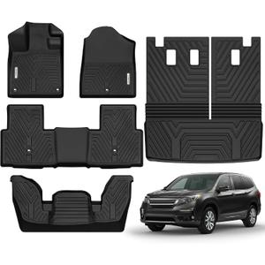 YITAMOTOR Floor Mats Compatible with 2026 2025-2023 Honda Pilot 7-Seater & 8-Seater, All-Weather Car Liners Custom Fit Pilot Accessories, 1st & 2nd & 3rd Row & Backrest Mats & Cargo Liner, Black