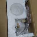 LINGCMP Mid Century Wall Sconce Walnut Texture Glass Globe Wall Lighting Wood Industrial Farmhouse Wall Light Bedside Indoor Retro Industrial Wall Mounted Lamp for Living Room Bedroom Bathroom (Brown)