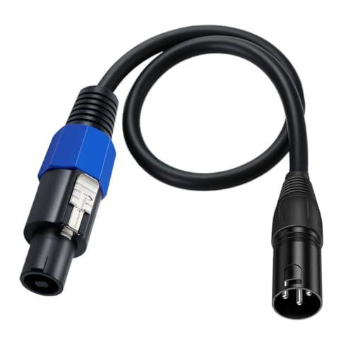 MTUERANC Speakon to XLR Speaker Cable, 3 Pin Male Audio Adapter for DJ/PA Speaker Cord With Twist Lock (50cm/1.6Feet)