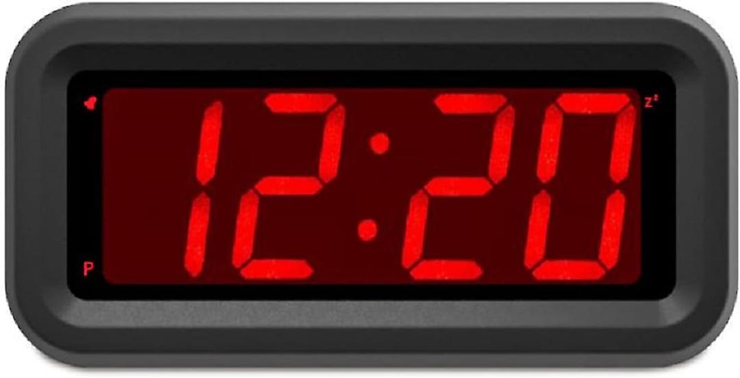 Digital Alarm Clock Battery Operated Only, LED Large Display, 2-Level Brightness Dimmer, 4 AA Batteries Keep Clock on for More Than 12 Months, for Kids/Teens/Bedroom/Bedside