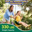 HeyZoo 2 Pack Heavy Duty Kids Swing Seat with 79" Adjustable Rope, 330 lbs Capacity Swing Set Accessories Replacement with 4 Carabiners and 4 Extra Hanging Straps, Outdoor Tree Playground Gifts, Green