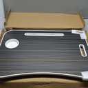 BUYIFY Folding Lap Desk, 23 Inch Portable Wood Black Laptop Bed Desk Lap Desk with Cup Holder, for Working Reading Writing, Eating, Watching Movies for Bed Sofa Couch Floor