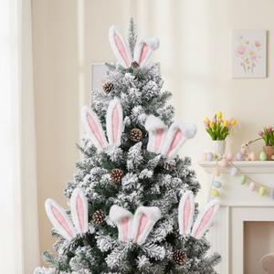 Kathfly 24pcs Easter Bunny Ear Tree Decorations, 11.8 x 2 inch Artificial Rabbit Ear Picks for Easter Tree Ornaments, Centerpiece Decorations for Home, Table, Wreaths, DIY Craft Supplies