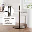Bronze Kitchen Paper Holder, Oil Rubbed Bronze Paper Towel Holder, Kitchen Roll Organizer, Countertop Roll Dispenser with Weighted Base