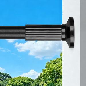 Tension Curtain Rod, 51-165 Inch,Spring Shower Closet for Windows or Shower,Easy to Install, No Drilling, Rust, Bathroom, Rod Diameter 1.26 Inches, Black,Umimile : Home & Kitchen