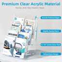 HIYOHIYO 4 Tier Clear Acrylic Brochure Holder for Office Reception, 1-Pack