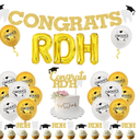 Dentist Graduation Party Decor Congrats RDH Dental Hygiene Graduation Decor 2026 Congrats RDH Cake Toppers Glitter Banner RDH Balloon Banner for Medical School Healthcare Party