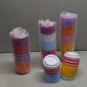 Honeydak 45 Pack 12 oz Reusable Coffee Cups with Lids Portable Tea Cups Reusable Hot Coffee Mugs Tumblers Bulk Plastic Tumblers Travel Drinks Mugs for Hot and Cold Drinks(Macaron Colors) (Classic)