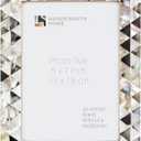 Handicrafts Home 5x7 Picture Frame, Wall & Tabletop Decor, Handmade Pearlescent Abyss Pattern, Vintage & Elegant Mother of Pearl Picture Frames for Living Room, Office & Home Decor White & Black