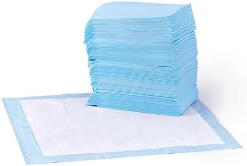 Amazon Basics Dog and Puppy Pee Pads, 5-Layer Leak-Proof Super Absorbent, Quick-Dry Surface, Potty Training, Regular (22x22"), 50 Count, Blue & White