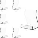 Boloyo Acylic Upright Display Stand, 6PC 4 Inch Clear Display Holder Easel Base Picture Frame for Home Office School Store to Display Book, Vinyl Record, Album, LP Cover, Artworks, CDs