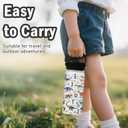 Alphabet Dinosaur Water Bottle for Boys, 16oz Kids Stainless Steel Insulated Water Bottle with Straw Lid, Dinosaur Dino Cup Tumbler Gifts for School