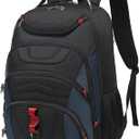 Boavan Laptop Backpack for men, 17.3 inch Laptop Bag with USB Port, Waterproof Travel Work Backpack Purse, Anti-Theft Teacher Nurse Doctor Casual Bookbags Office Business backpack，Black&Classic Navy