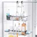 Aitatty Hanging Shower Caddy Over Door: Silver Rustproof Shower Organizer over the Door - No Drilling Bathroom Rack for Inside Shower