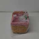 Yesland Picnic Basket, Natural Woven Basket with Double Folding Handles, Woodchip Basket & Organizer Blanket Storage for Egg Gathering, Wedding, Candy Gift & Toy (13 x 8 x 6-1/4 Inches)