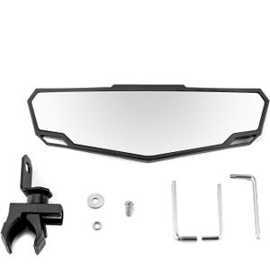 Wsays UTV Center Rear View Mirror Adjustable Angle fits 1.5-2" Round Roll Bar Rear Center Convex Mirror Compatible with RZR Maverick Talon Pionner KRX Mule YXZ Wolverine ZFORCE