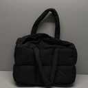 Puffer Tote Bag for Women, Large Quilted Puffy Handbag Lightweight Satchel Purse for Work Travel Gym Shop