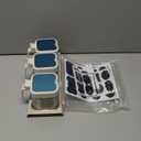 Suclain 3 Pcs Glass Coffee Containers Coffee Station Organizer Set, Airtight Bean Storage Jars with Shelf, labels, spoon, Base and Pen, for Sugar, Candy, Oats, Nuts(White)