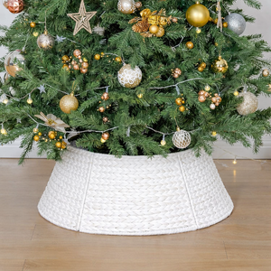 StorageWorks 26 Inch Christmas Tree Collar - 5-Piece Durable Base Cover for Artificial Trees, Handcrafted Wicker Skirt for Home Decor, Large