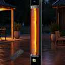 Uthfy Electric Outdoor Patio Heater,1500W Infrared Heater with 24H Timer, Remote, Waterproof, Quiet Portable Space Heater for Large Room, 35 Tower Heater for Indoor Garage, Balcony, Backyard, Shop