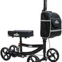 Aojin Knee Scooter, 300lbs Capacity, 13" Big PU Seat, All Terrain Foldable Knee Scooter Walker with Bag for Foot Injuries Compact Crutches Alternative (Black)