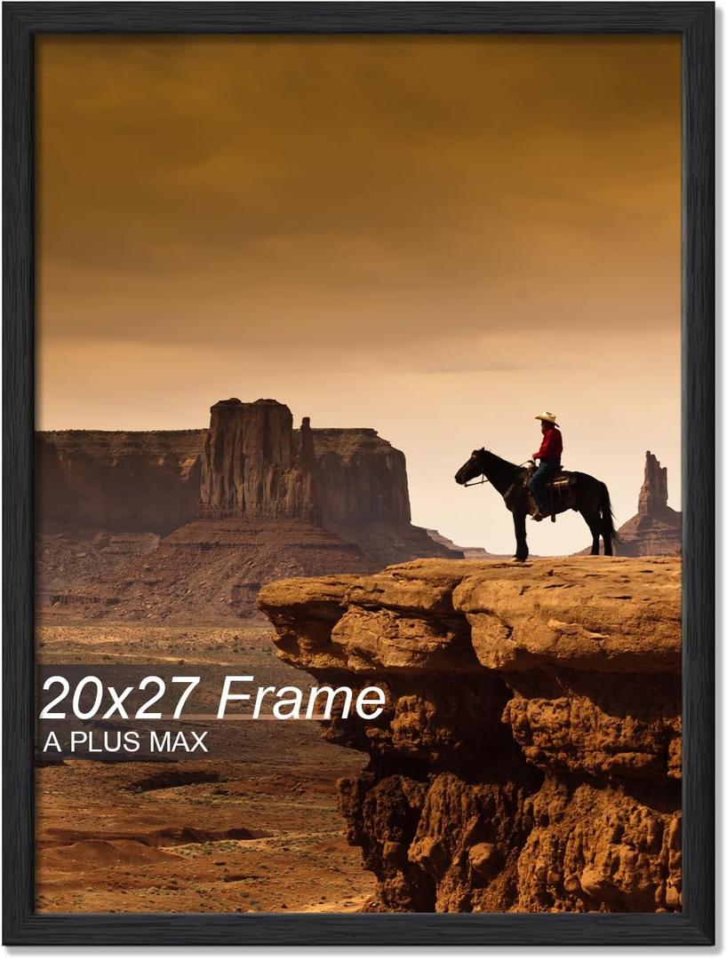 A PLUS MAX 20x27 Picture Frame Black Light Weight Wall Mount