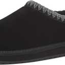 Lands' End Hearth Warm Fuzzy Slip On Slippers for Women, Indoor Outdoor Comfortable Suede Womens Slippers Size 7/38, Black