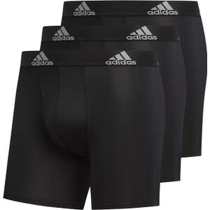adidas Microfiber, Performance Boxer Briefs Underwear Pack for Men, Black/ Light Onix Grey/ P, X-Large