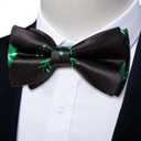 DiBanGu Mens Christmas Vest and Bow Tie Set Festival Christmas Snowflake Suit Vest for XmasNew Year Party Formal (Black Green Christmas Tree Snowflake)