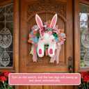 Interactive Easter Wreath with Moving Bunny Butt, Battery-Powered Animated Door Decor with Sound