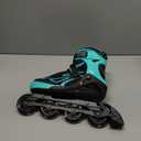 2PM SPORTS Vinal Girls Adjustable Flashing Inline Skates, All Wheels Light Up, Fun Illuminating Skates for Kids Men Adult Women and Boys (Large - Youth (4-7 US), Mint)