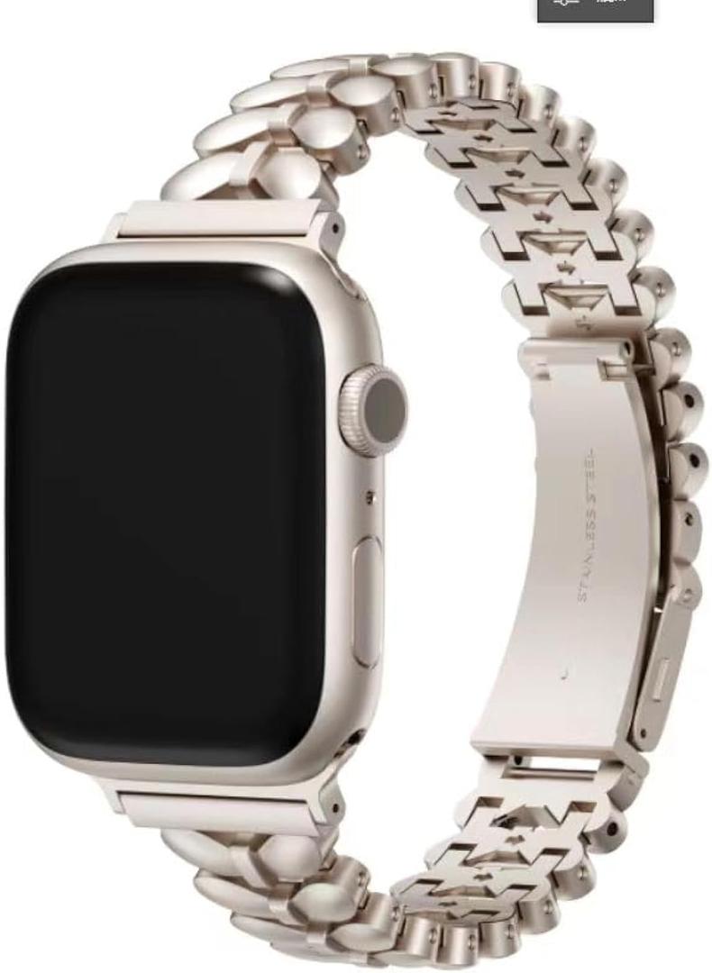 Kolgios 38/40/41mm 42/44/45/46mm Cool Women Chain Smartwatch Bands Compatible for Apple Watch Bands Series 10/9/8/7/6/SE/5/4 Stylish Replacement Watch Strap for Iwatch 10/9/8 Bracelet Gift To Her (Bowtie Starlight)