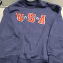 LOMON Oversized Sweatshirt for Women Crewneck Long Sleeve Casual Fleece Tops Graphic Hoodies Pullover Sweater (Blue, XL)