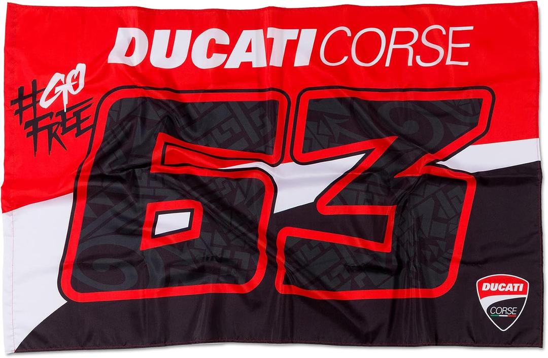 Pecco Bagnaia Flag Bagnaia Ducati One Size, Red, Unisex