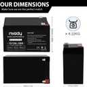 Miady 12V 12Ah Rechargeable Sealed Lead Acid Battery (2 Packs)
