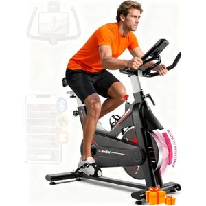 Exercise Bike, Wenoker Magnetic Resistance Stationary Bike for Home App Sync Indoor Bike with 350lbs Weight Capacity, Tablet Holder and Fitness Courses for Weight Loss