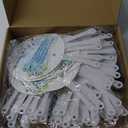 Teling 100 Pcs Funeral Favors Round Fans Bulk Plastic Handheld Remember Me Hand Held Parlor Fans with Handle Hand for Funeral Services Condolence Sympathy Gift(Seagull)