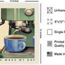 Poster Master You Make My Day Print - Coffee Machine Poster - Caffeine Art - Gift for Men, Women & Coffee Lovers - Decor for Dining Room, Kitchen or Restaurant - 8x10 UNFRAMED Wall Art