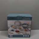 COOK WITH COLOR Mixing Bowls with Lids - 11 Piece Plastic Nesting Bowls Set includes 5 Prep Bowls and 5 Lids, Non Slip Bottom and Embossed Design - Microwave Safe (Teal)