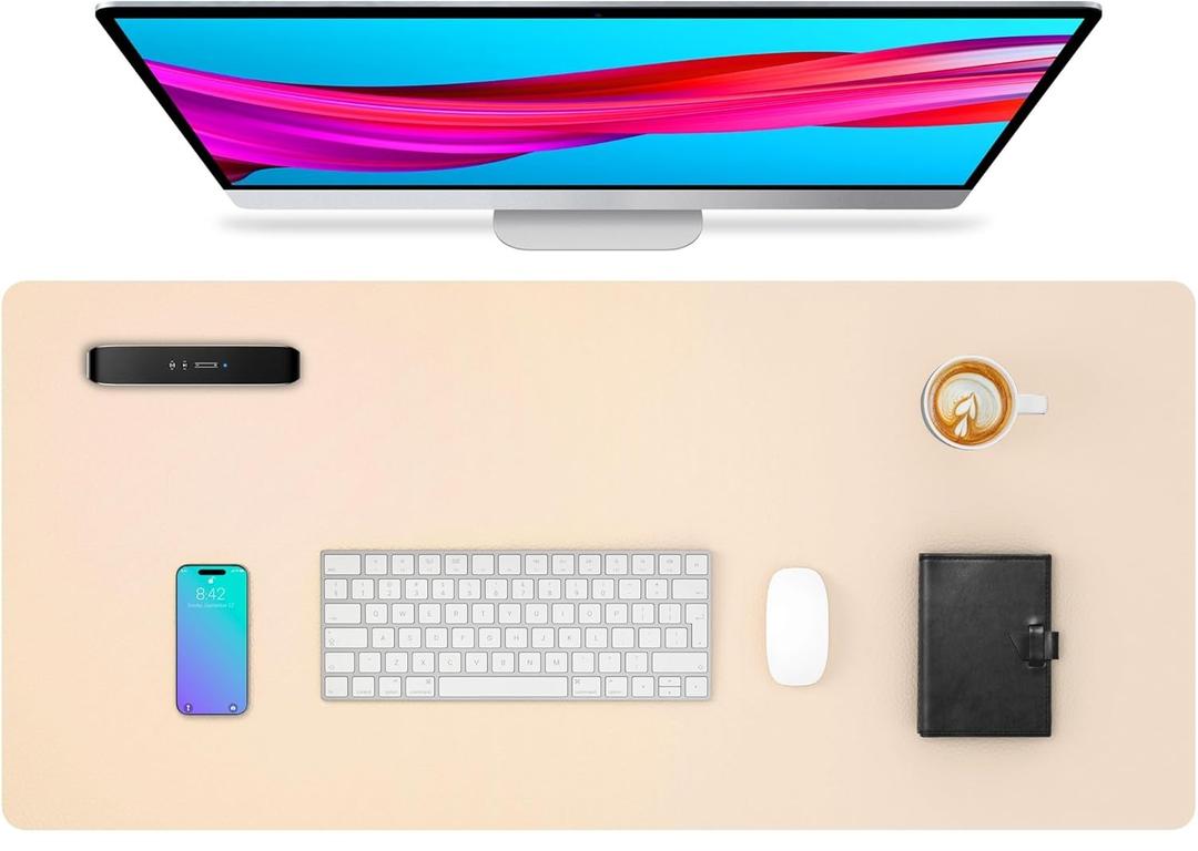 Large PU Leather Desk Pad Protector – Non-Slip Mouse Pad & Writing Mat for Office/Home, Waterproof, Easy to Clean (31.5" x 15.7")