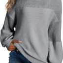 Sidefeel Women's Pullover Sweaters Casual Long Sleeve Crewneck Loose Knit Jumper Tops (XXL)