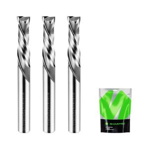 1/4 Compression Router Bit 1/4 Shank,1 Inch CL. 2-1/2 Inch OVL, Carbide Up&Down CNC Router Bits for Wood Carving, Engraving and Slot Mortise(3PCS)