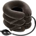 S Cervical Neck Traction Device for Instant Neck Pain Relief - Inflatable & Adjustable Neck Stretcher Neck Support Brace, Neck Traction Pillow for Home Use Neck Decompression (Classic Gray)