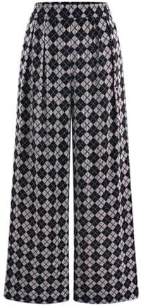 PRETTYGARDEN Casual Women's Pants 2026 Elastic Waist Palazzo Long Pajama Wide Leg Trousers Knit Fall Outfits with Pockets, Small