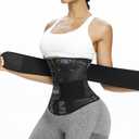 ANGOOL Neopren Waist Trainer for Women,Workout Plus Size Trimmer Belt Sauna Sweat Corset Cincher with Zipper (X-Large, Camo)