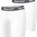 Davion Softball Sliding Shorts Women Padded Compression Slider Shorts for Softball Baseball (Medium, White-2pack)