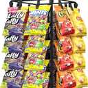 OFUSUY Chip Rack Display Stand, 5 Tiers 40 Clips Display Stand Easy Installation, 360Rotating Wooden Base Chip Bag Holder for Concession Stand, Snack Organizer for Christmas Party, Retail