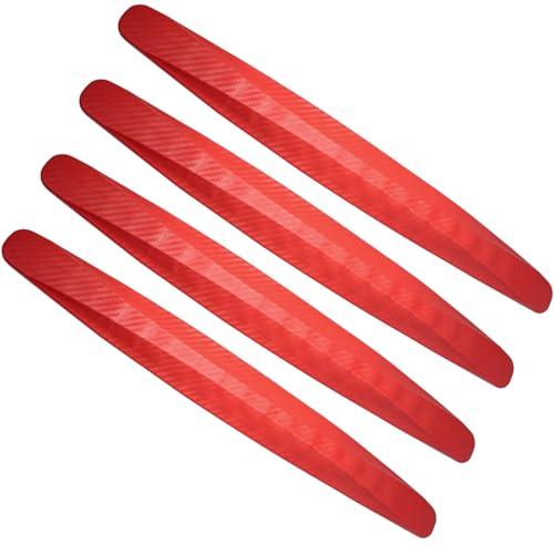 Bonsicoky 4 Pack Red Bumper Guard Strip - Anti-Collision Patch Car Bumper Guard Strip - Front and Rear Bumper Protector for Car